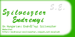 szilveszter endrenyi business card